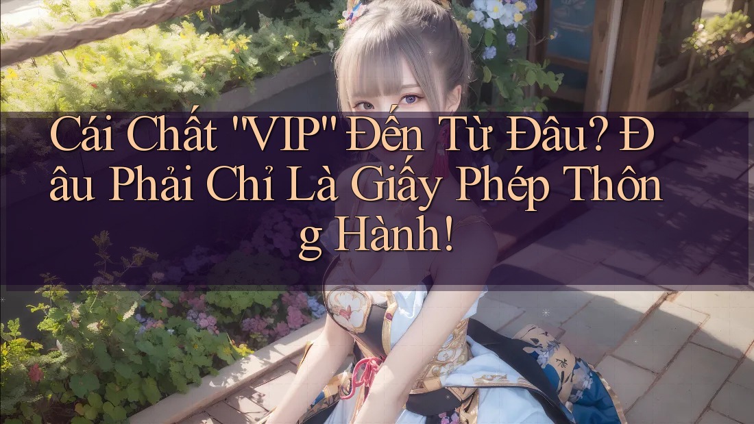 Cái Chất “VIP” Đến Từ Đâu? Đâu Phải Chỉ Là Giấy Phép Thông Hành! Cái Chất “VIP” Đến Từ Đâu? Đâu Phải Chỉ Là Giấy Phép Thông Hành!