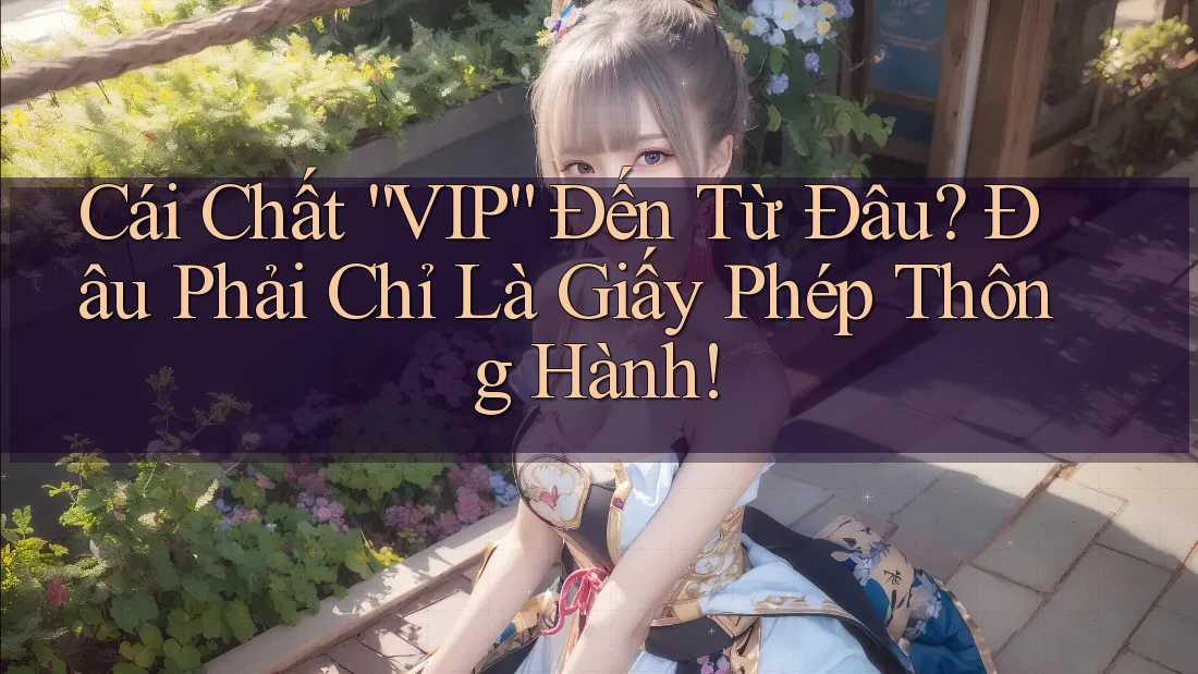 Cái Chất “VIP” Đến Từ Đâu? Đâu Phải Chỉ Là Giấy Phép Thông Hành! Cái Chất “VIP” Đến Từ Đâu? Đâu Phải Chỉ Là Giấy Phép Thông Hành!